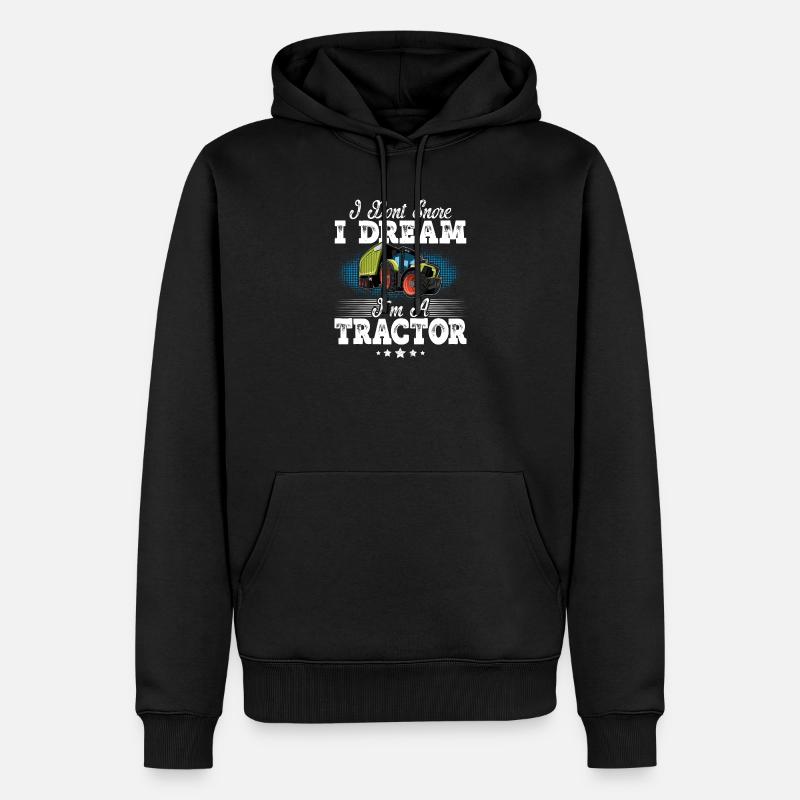 Tracteur ronflement disant drôle - Sweat à capuche Premium bio Homme - noir