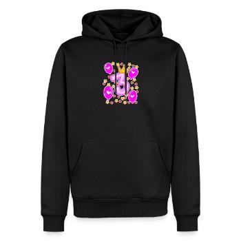 3ème anniversaire filles ballons de couronne étoiles - Sweat à capuche Premium bio Homme - noir - Devant - Nico (187cm)