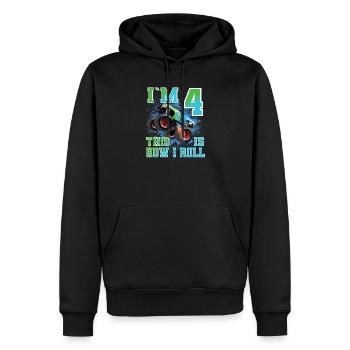4 Jahre Monstertruck - Männer Premium Bio Hoodie - Schwarz - Vorne - Nico (187cm)