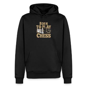 Born To Play Chess - Männer Premium Bio Hoodie - Schwarz - Vorne - Nico (187cm)