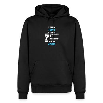 Wenn Papa es nicht reparieren kann dann sind wir - Männer Premium Bio Hoodie - Schwarz - Vorne - Nico (187cm)