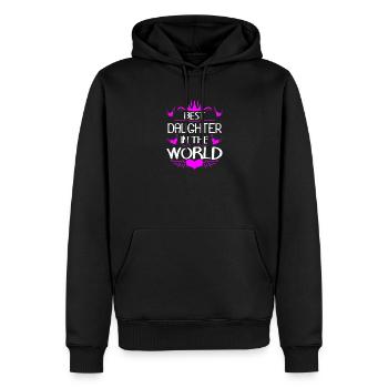 Meilleure fille du monde - Sweat à capuche Premium bio Homme - noir - Devant - Nico (187cm)