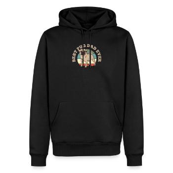 Mops - Männer Premium Bio Hoodie - Schwarz - Vorne - Nico (187cm)