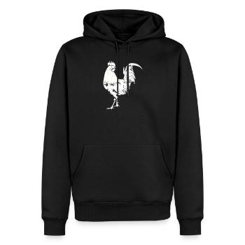 Coq Poulet Coq - Sweat à capuche Premium bio Homme - noir - Devant - Nico (187cm)