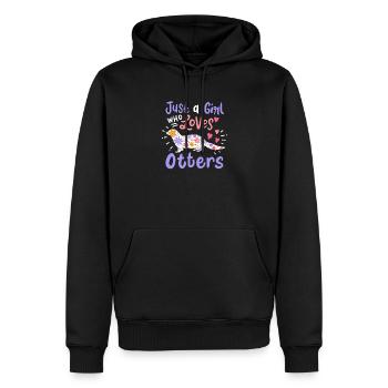 Loutre Loutre de mer Amoureux de la loutre - Sweat à capuche Premium bio Homme - noir - Devant - Nico (187cm)