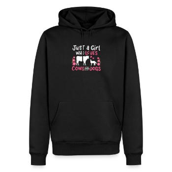 Chien de vache vaches et chiens - Sweat à capuche Premium bio Homme - noir - Devant - Nico (187cm)
