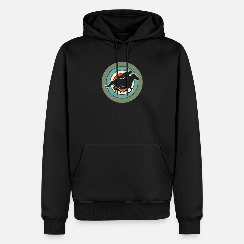Cavalier Cavalier Equestre Rétro - Sweat à capuche Premium bio Homme - noir