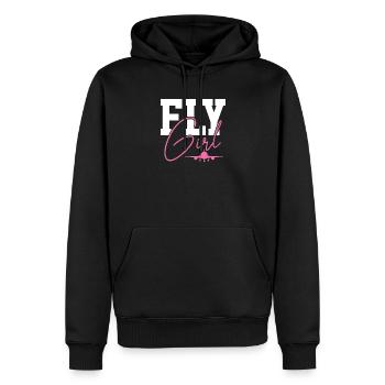 Flugzeug - Männer Premium Bio Hoodie - Schwarz - Vorne - Nico (187cm)