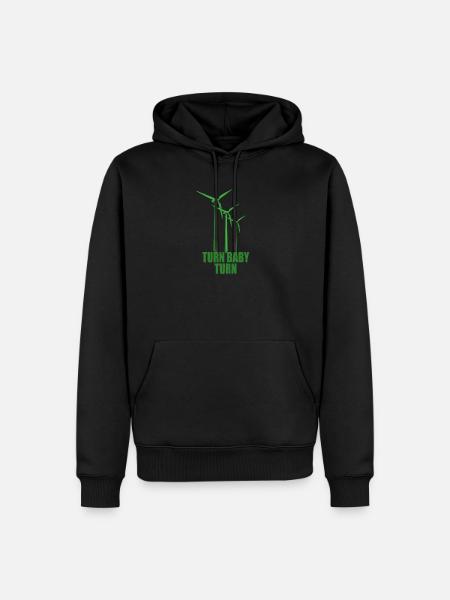 Windrad Turn Baby Turn Windkraft Strom Erneuerbare - Herre Premium økologisk hoodie - sort