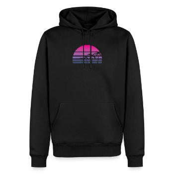 palmier tropical été rétro - Sweat à capuche Premium bio Homme - noir - Devant - Nico (187cm)