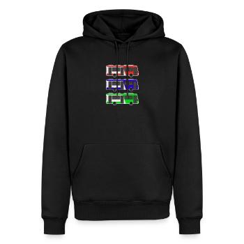 Bus - Männer Premium Bio Hoodie - Schwarz - Vorne - Nico (187cm)