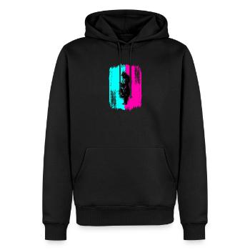 Samurai Silhouette Japan Krieger Schwarz Kunst - Männer Premium Bio Hoodie - Schwarz - Vorne - Nico (187cm)