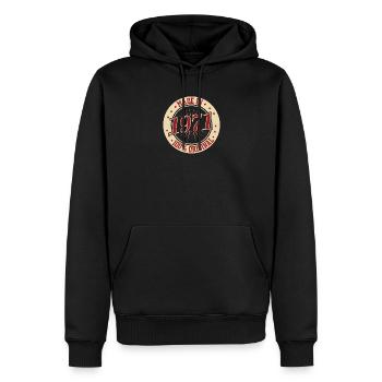 Made in 1971 100% Originale Teile - Männer Premium Bio Hoodie - Schwarz - Vorne - Nico (187cm)