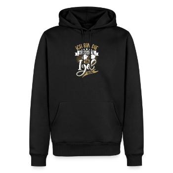 Igel - Männer Premium Bio Hoodie - Schwarz - Vorne - Nico (187cm)