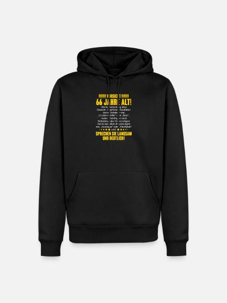 66. Geburtstag Lustiger Spruch - Männer Premium Bio Hoodie - Schwarz