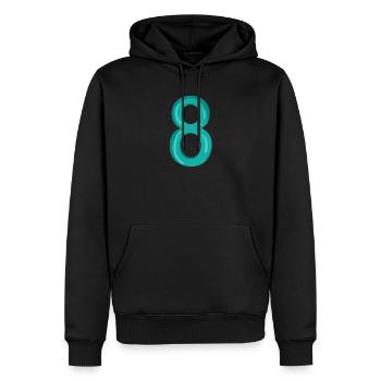 Nummer 8 - Zahl 8 - Männer Premium Bio Hoodie - Schwarz - Vorne - Nico (187cm)