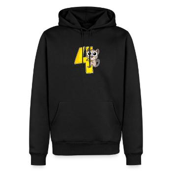 4 Jahre - Tarsier Koboldmaki - 4. Geburtstag - Männer Premium Bio Hoodie - Schwarz - Vorne - Nico (187cm)