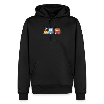 Zug Modelleisenbahn - Männer Premium Bio Hoodie - Schwarz - Vorne - Nico (187cm)