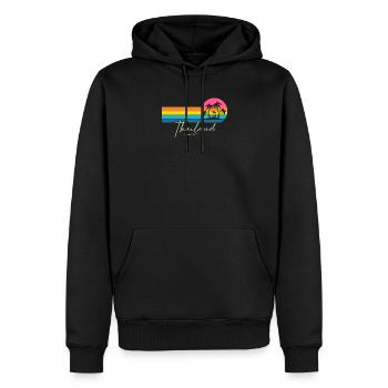 Thaïlande - Sweat à capuche Premium bio Homme - noir - Devant - Nico (187cm)