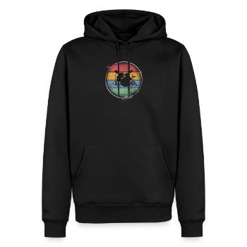 Drums - Sweat à capuche Premium bio Homme - noir - Devant - Nico (187cm)