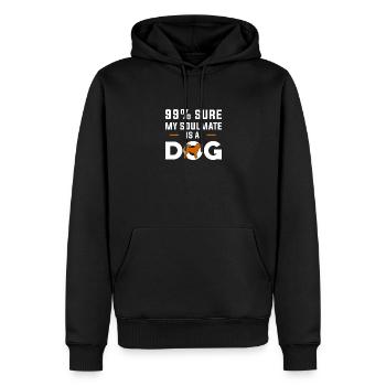 Citation de chien drôle pour les amoureux des chiens 99 Sûr mon âme sœur - Sweat à capuche Premium bio Homme - noir - Devant - Nico (187cm)