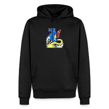 4 birthday boy - 4 years old - I am 4 - Men’s Premium Organic Hoodie - black - Front - Nico (187cm)