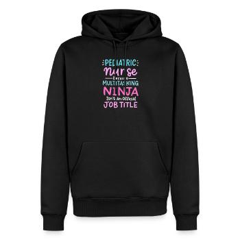 Kinderkrankenschwester - Männer Premium Bio Hoodie - Schwarz - Vorne - Nico (187cm)
