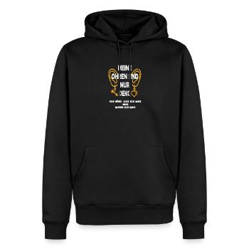 Meine Ohren sind nur Deko Ich höre was ich will... - Männer Premium Bio Hoodie - Schwarz - Vorne - Nico (187cm)