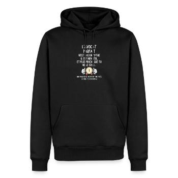 L''Avocat Parfait n'est pas un Mythe - Humour - Sweat à capuche Premium bio Homme - noir - Devant - Nico (187cm)