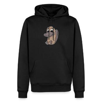 Ornithorynque - Sweat à capuche Premium bio Homme - noir - Devant - Nico (187cm)