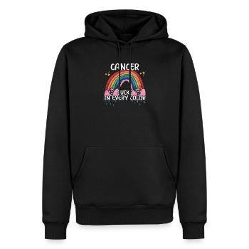 Cancer Awareness Rainbow Sucks In Every Color - Men’s Premium Organic Hoodie - black - Front - Nico (187cm)
