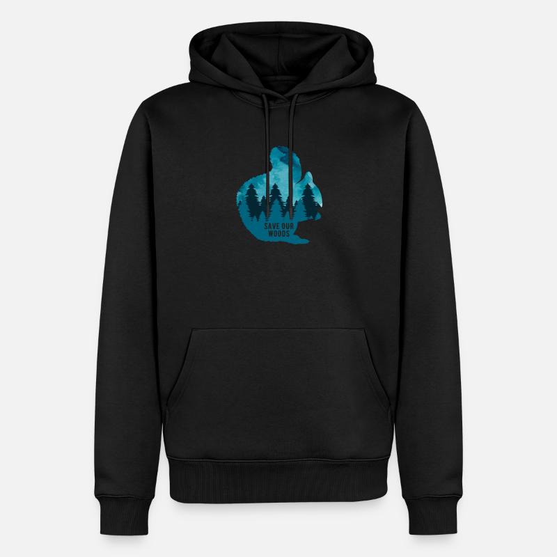 Klimawandel Umweltschutz Eichhörnchen Naturschutz - Männer Premium Bio Hoodie - Schwarz
