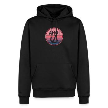 Ahoi Anker Plattdeutsch Ostfriesland Küste Nordsee - Männer Premium Bio Hoodie - Schwarz - Vorne - Nico (187cm)