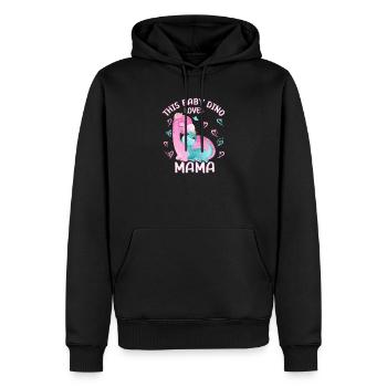 Mama Dino Babydino Brontosaurus - Männer Premium Bio Hoodie - Schwarz - Vorne - Nico (187cm)