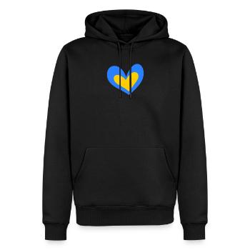 Ukraine Herz - Männer Premium Bio Hoodie - Schwarz - Vorne - Nico (187cm)