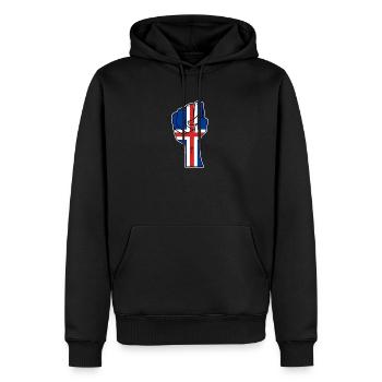 Island - Männer Premium Bio Hoodie - Schwarz - Vorne - Nico (187cm)