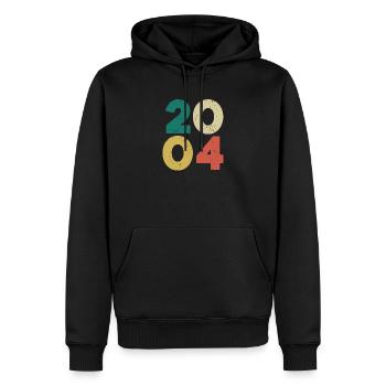 2004 - Millésime 2004 Rétro Vintage - Sweat à capuche Premium bio Homme - noir - Devant - Nico (187cm)