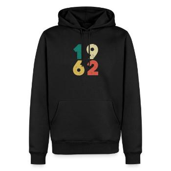 1962 - Millésime 1962 Rétro Vintage - Sweat à capuche Premium bio Homme - noir - Devant - Nico (187cm)