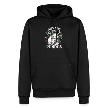 Dieses Maedchen Liebt Pandas - Männer Premium Bio Hoodie - Schwarz - Vorne - Nico (187cm)