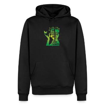 Elle se souvenait de qui elle était - Sweat à capuche Premium bio Homme - noir - Devant - Nico (187cm)