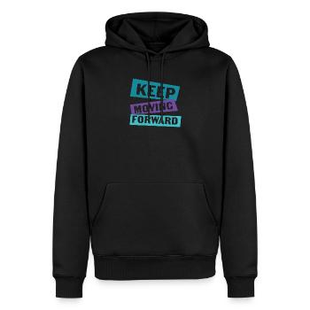 Keep Moving Forward Mental Health - Men’s Premium Organic Hoodie - black - Front - Nico (187cm)