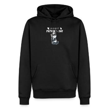 Fête des Pères - Premier cadeau de la fête des Pères - Sweat à capuche Premium bio Homme - noir - Devant - Nico (187cm)