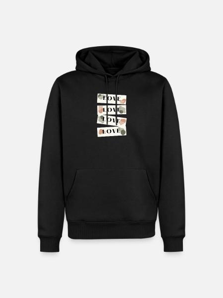 Liebe an abstrakten Stellen - Männer Premium Bio Hoodie - Schwarz