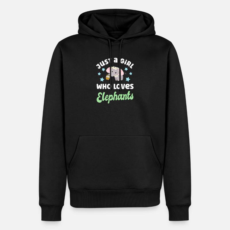 Elefant Elefanten - Männer Premium Bio Hoodie - Schwarz