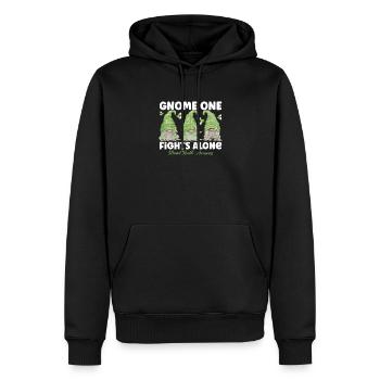 Gnome One se bat seul Santé mentale - Sweat à capuche Premium bio Homme - noir - Devant - Nico (187cm)
