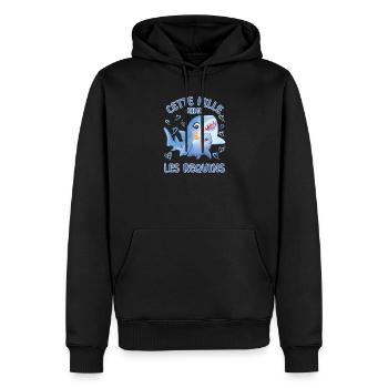 Dieses Mädchen Liebt Haie - Männer Premium Bio Hoodie - Schwarz - Vorne - Nico (187cm)