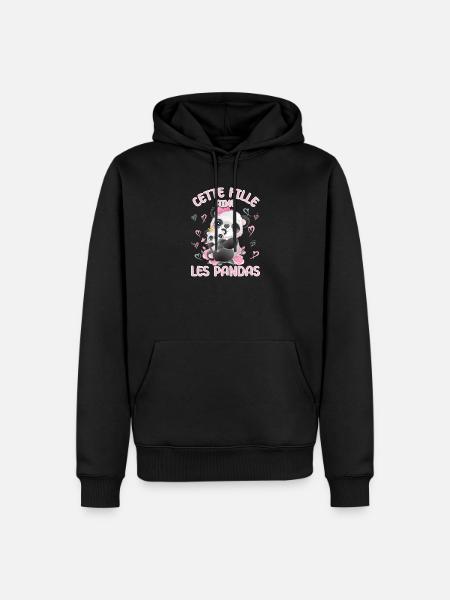 Dieses Mädchen Liebt Pandas - Männer Premium Bio Hoodie - Schwarz