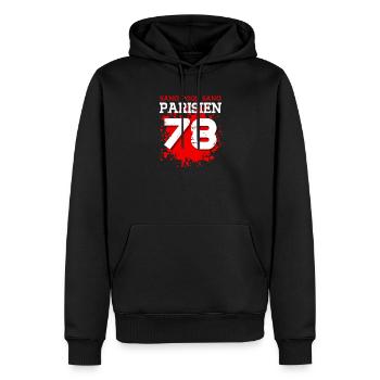 Sang Pour Sang Parisien - 78 - Sweat à capuche Premium bio Homme - noir - Devant - Nico (187cm)