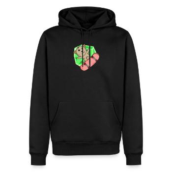 Chat Abyssin chat comme patineur avec skateboard - Sweat à capuche Premium bio Homme - noir - Devant - Nico (187cm)