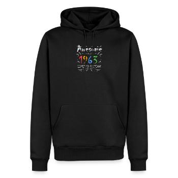 1963 - Männer Premium Bio Hoodie - Schwarz - Vorne - Nico (187cm)